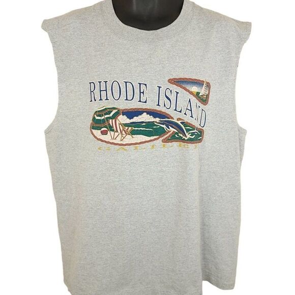 Galilee Rhode Island T Shirt Vintage 90s Beach Dolphin Sailing Made In USA Mens - Picture 1 of 6